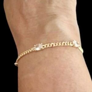 Pretty Bird Jewelry 18K Yellow Gold Plated Bracelet with Clear CZ Stones